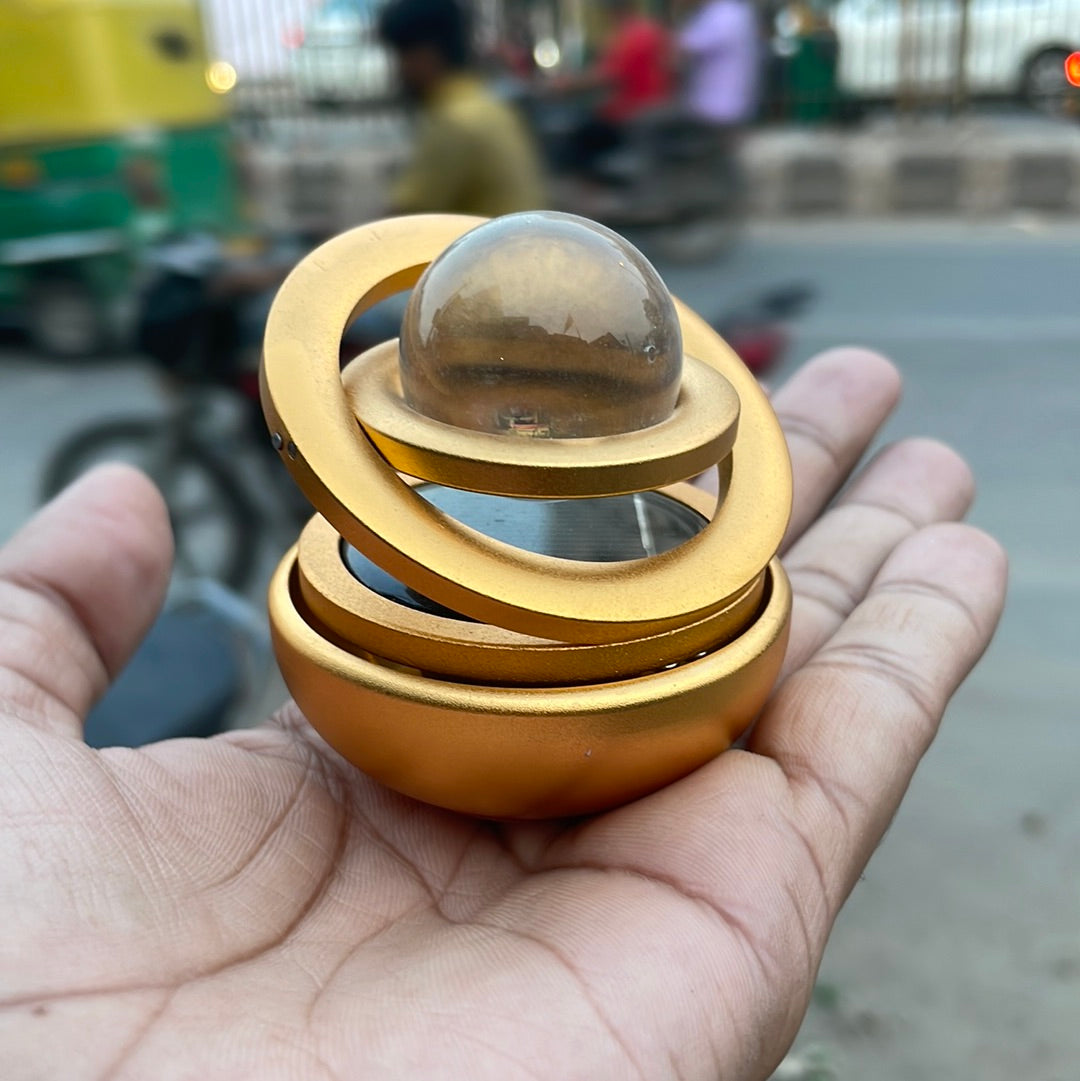 Solar Car perfume ring with crystal ball