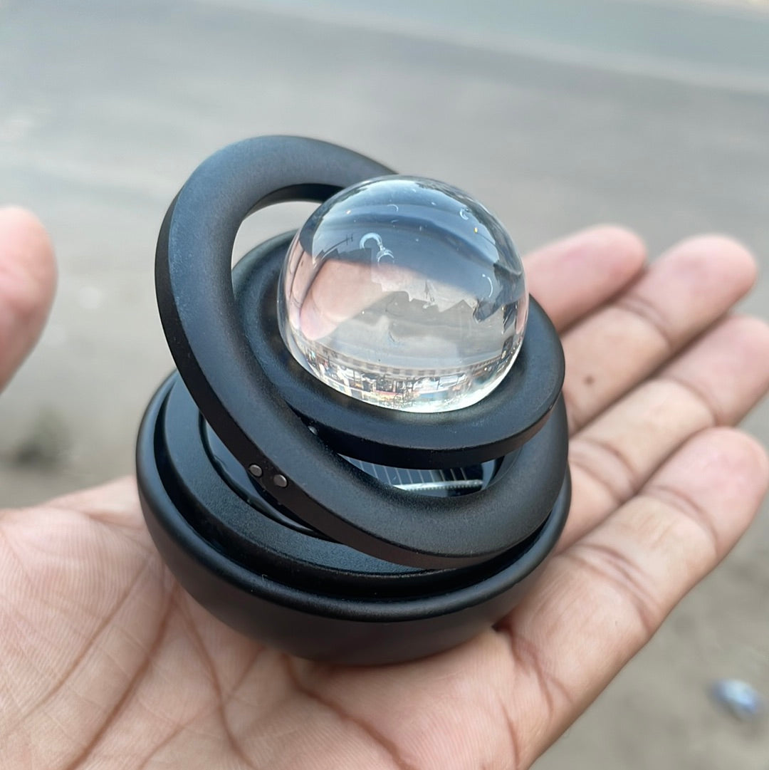 Solar Car perfume ring with crystal ball