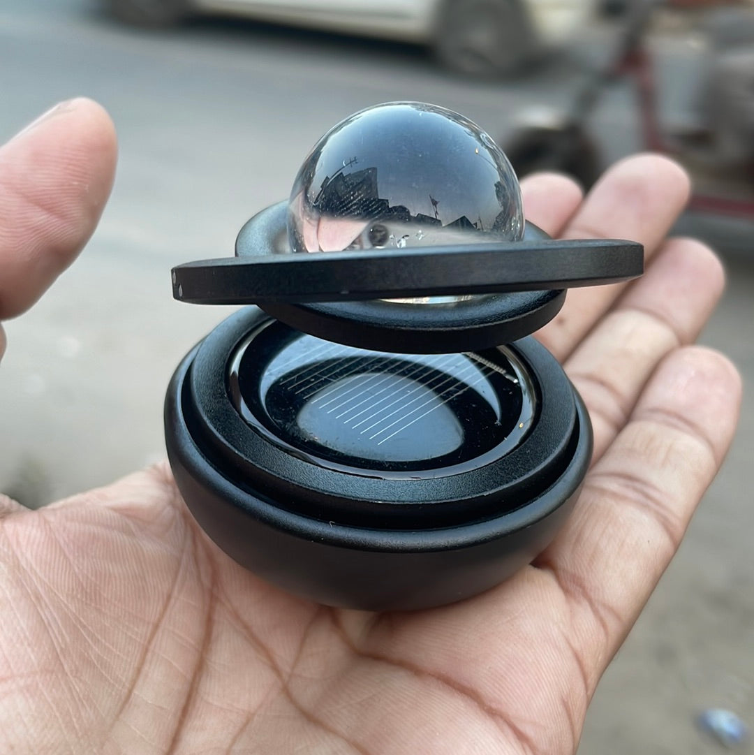 Solar Car perfume ring with crystal ball