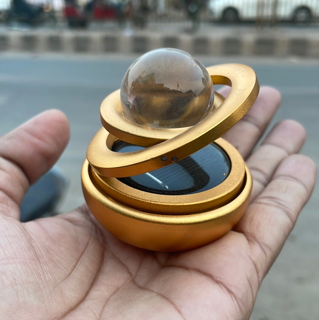 Solar Car perfume ring with crystal ball