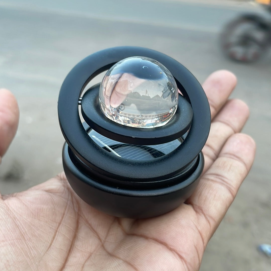 Solar Car perfume ring with crystal ball