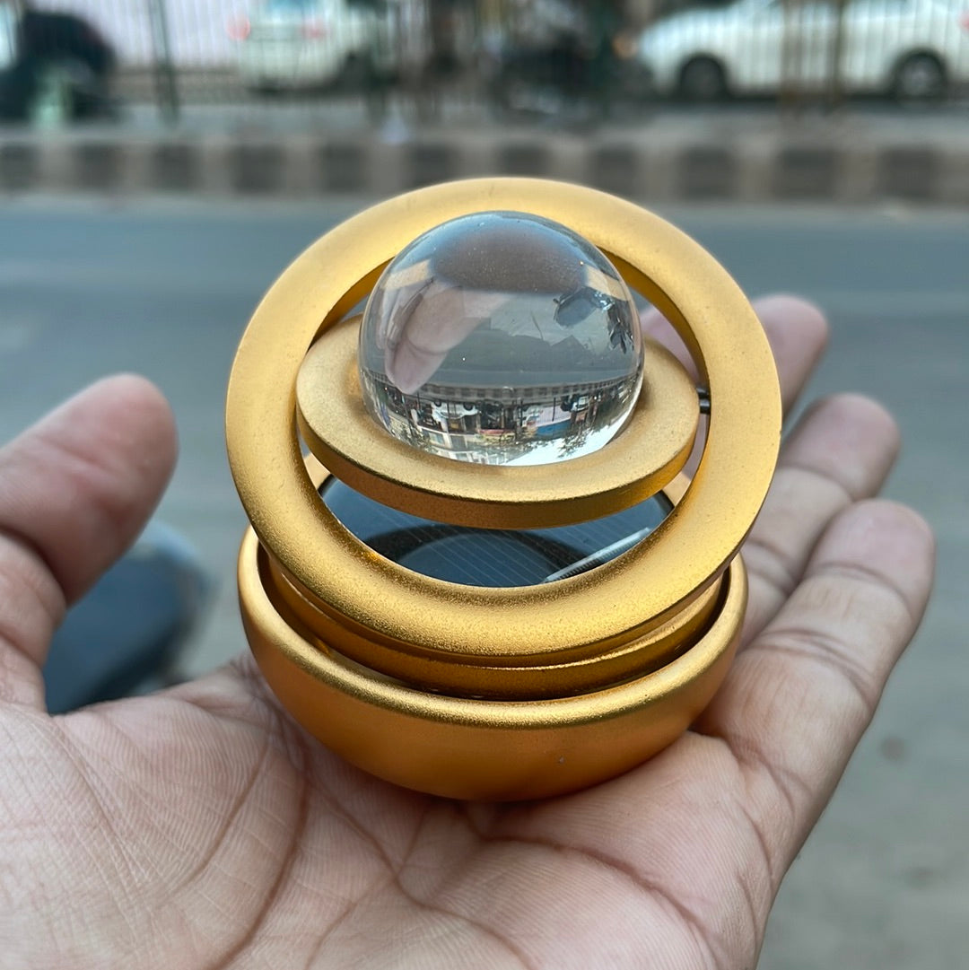 Solar Car perfume ring with crystal ball