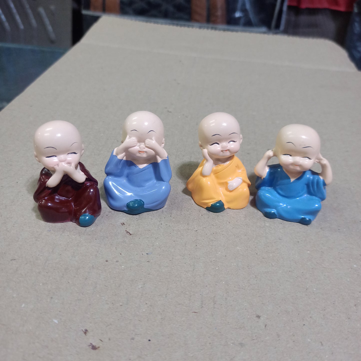 Little monk for car dashboard set of 4 pcs