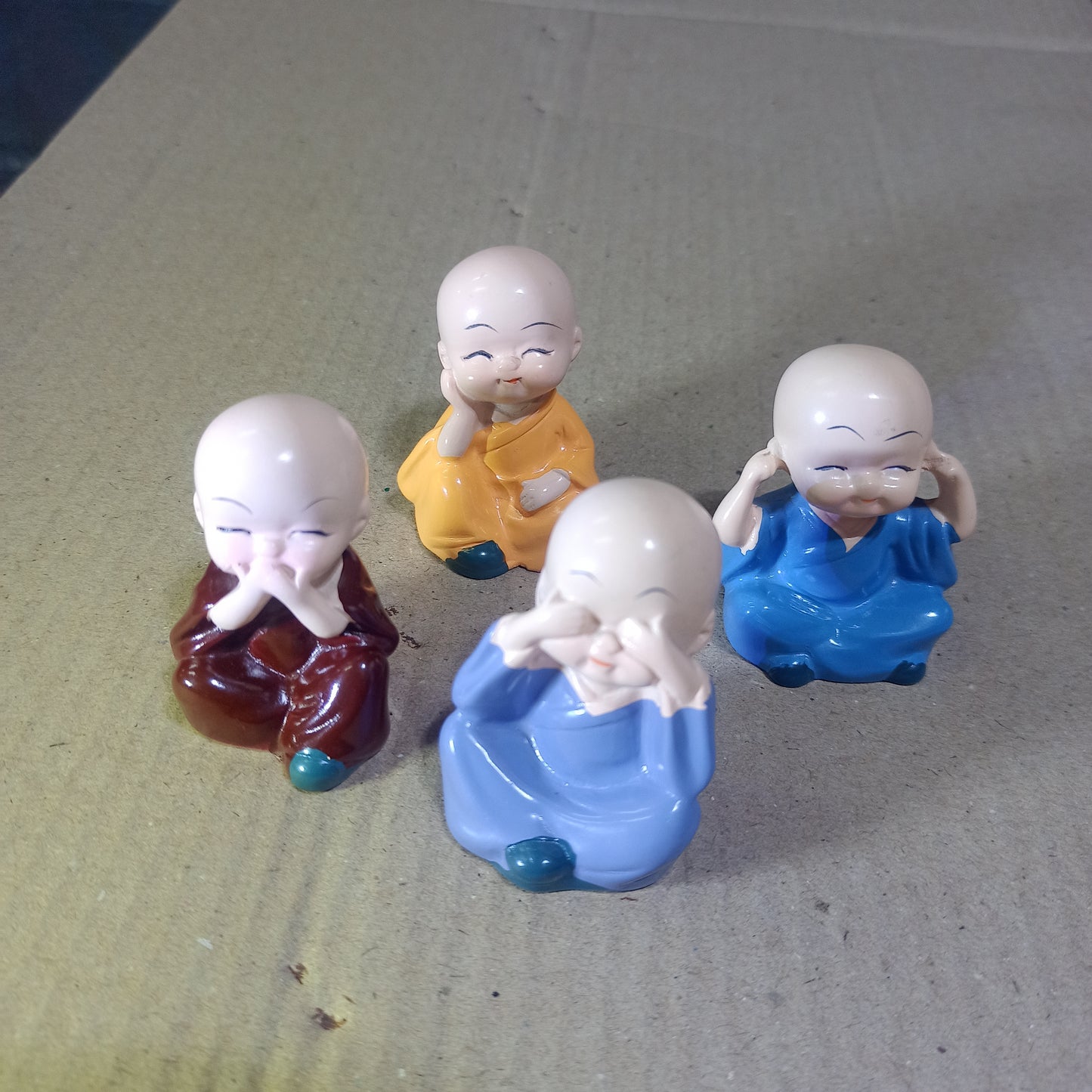 Little monk for car dashboard set of 4 pcs