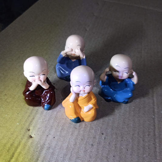 Little monk for car dashboard set of 4 pcs