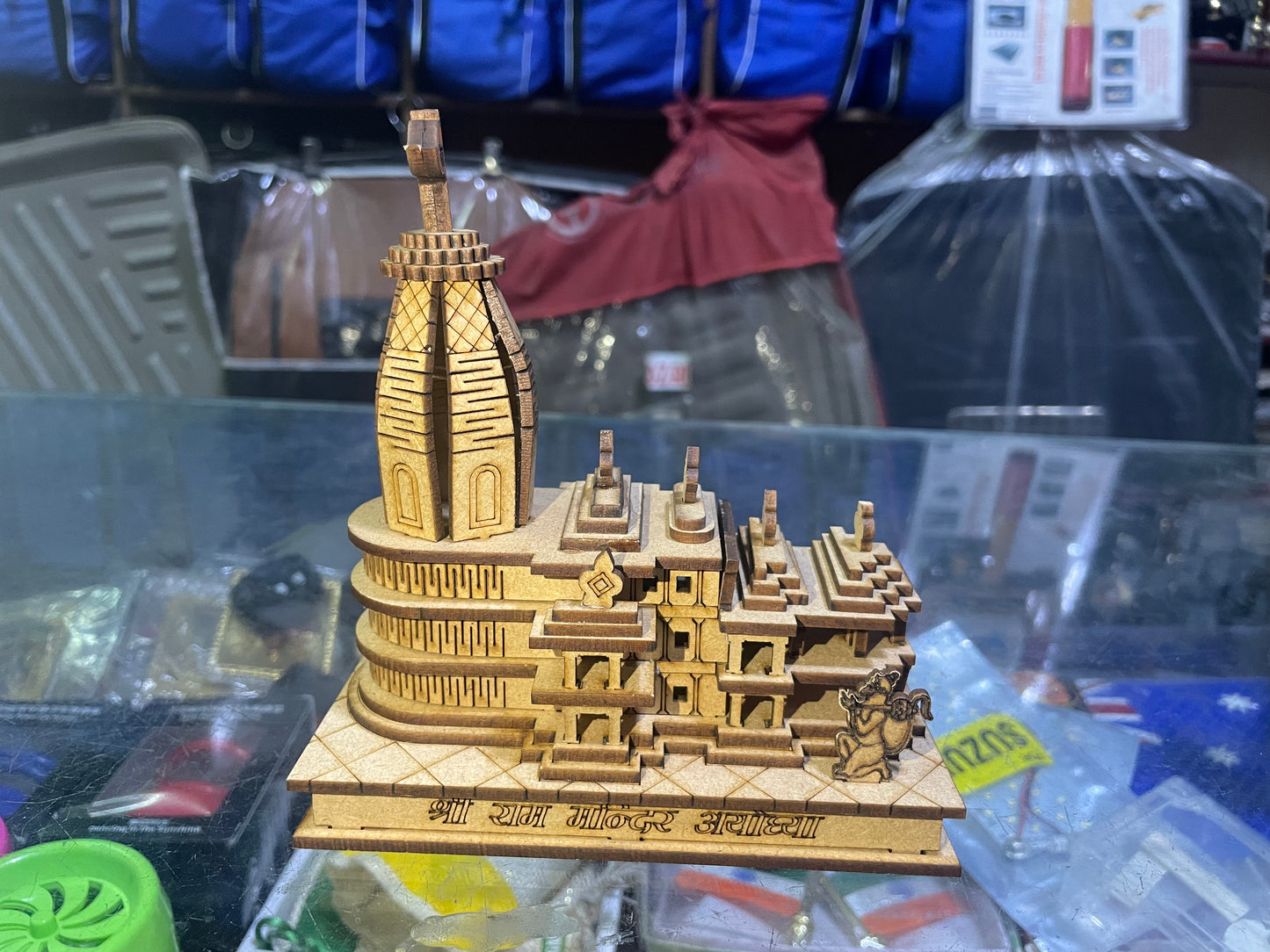 Ram Mandir Ayodhya 3D Wood Temple for Cars Home Office Shop