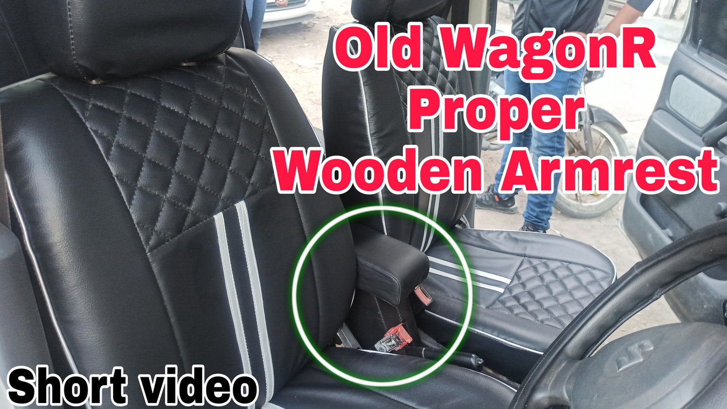 Old wagon r type 1 proper Wooden Armrest Black