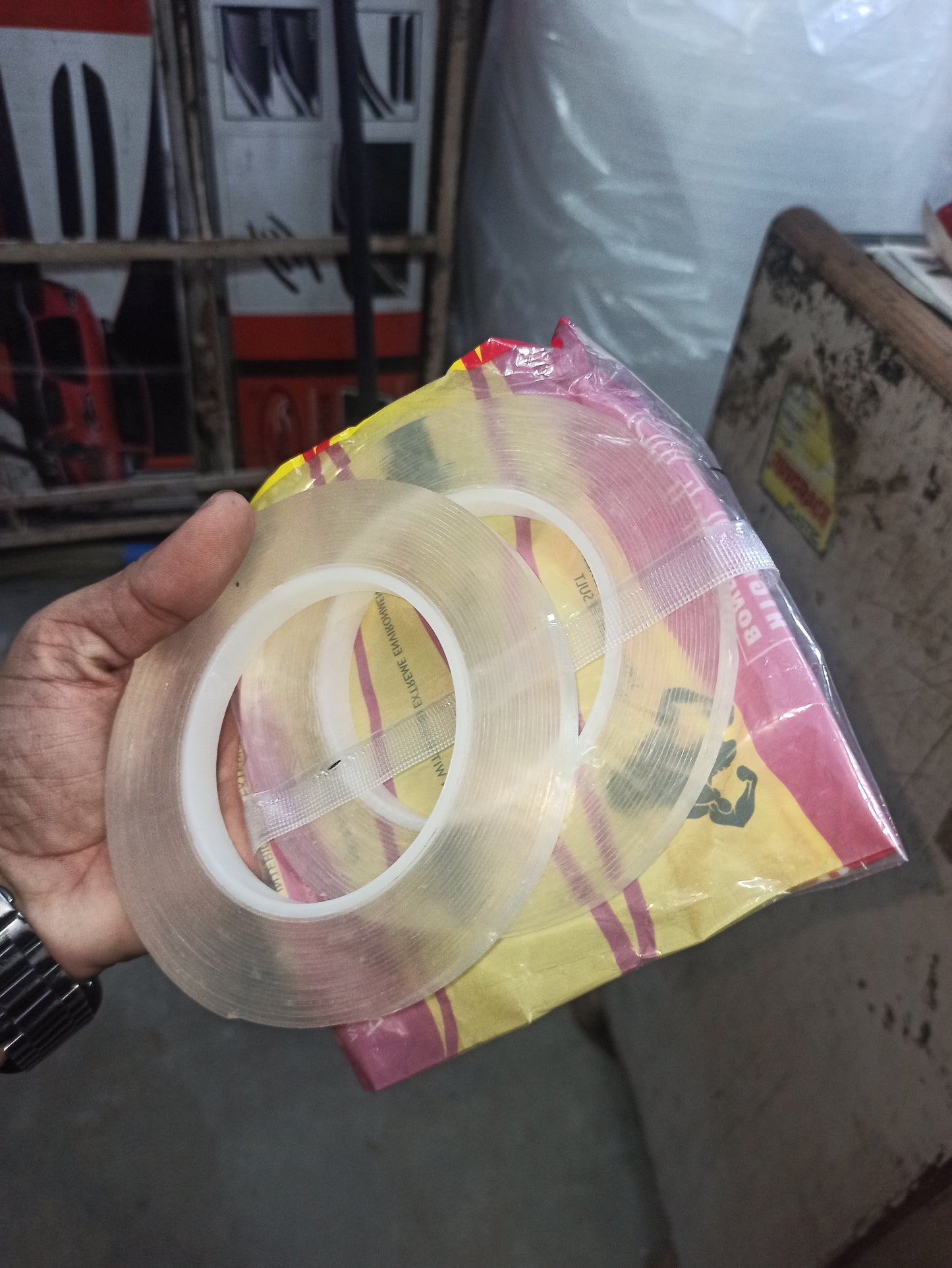 Double Sided Tape Clear 10 mm Roll bundle offer for 2 rolls